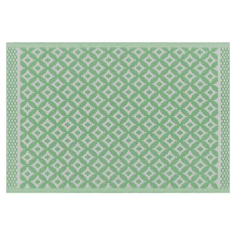 Modern Indoor Outdoor Area Rug Geometric Pattern 120 x 180 cm Light Green Thane