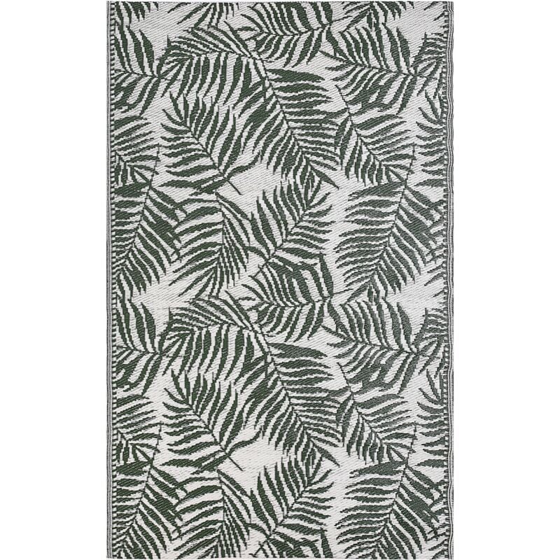 Beliani - Outdoor Area Rug 120 x 180 cm Palm Leaf Pattern Dark Green Kota