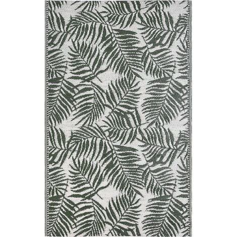 Outdoor Area Rug 120 x 180 cm Palm Leaf Pattern Dark Green KOTA