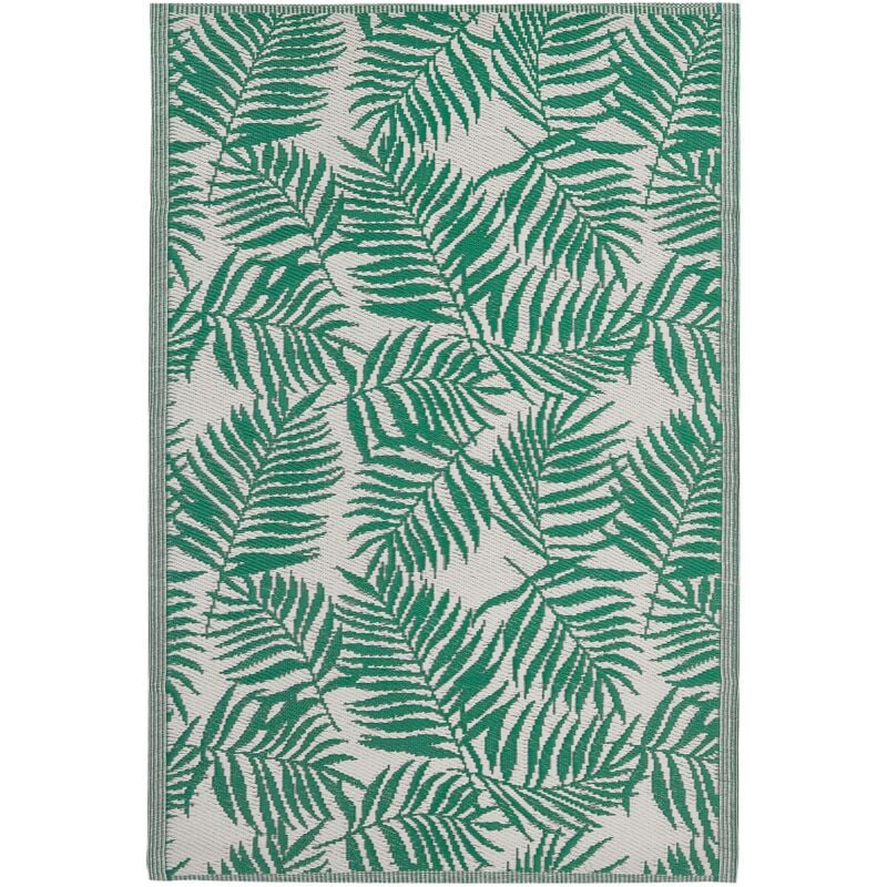 Beliani - Outdoor Area Rug 120 x 180 cm Palm Leaf Pattern Emerald Green Kota