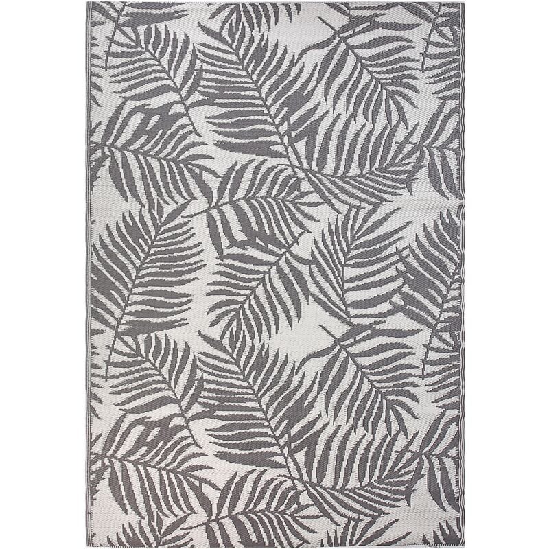 Outdoor Area Rug 160 x 230 cm Palm Leaf Pattern Light Grey Kota