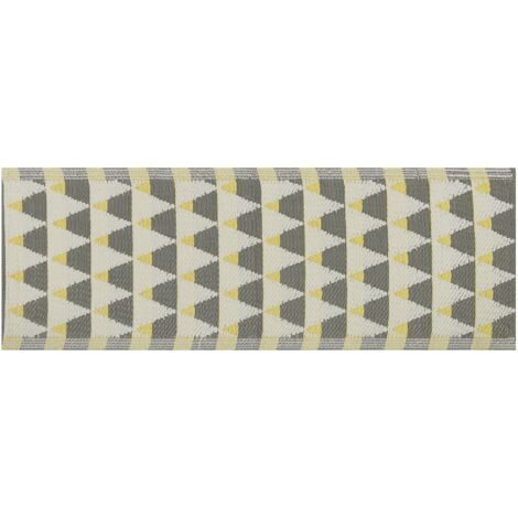Outdoor Area Rug 60 x 105 cm Grey and Yellow HISAR