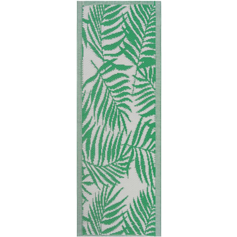 Outdoor Area Rug 60 x 105 cm Palm Leaf Pattern Green Kota