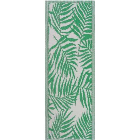 Outdoor Area Rug 60 x 105 cm Palm Leaf Pattern Green KOTA