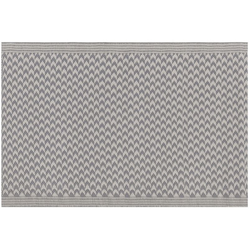 Indoor Outdoor Area Rug Synthetic 60 x 90 cm Chevron Pattern Grey Mango