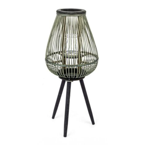 Outdoor Bambus Laterne mit drei Füßen Garten Dekoration h 61,5 cm