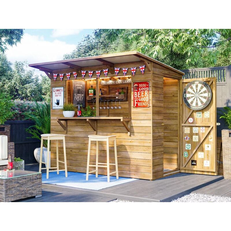 Outdoor Bar Shed - The Hangover Pent Garden Bar II W1.8m x D2.4m