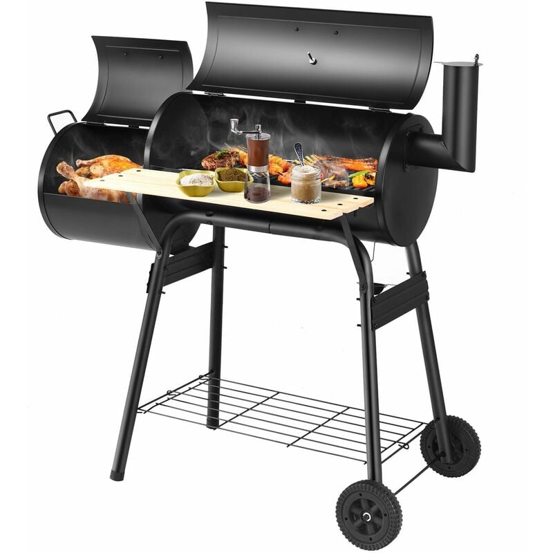 Costway - Outdoor bbq Grill Charcoal Barbecue Steel Pit Patio Backyard Meat Cooker Smoker