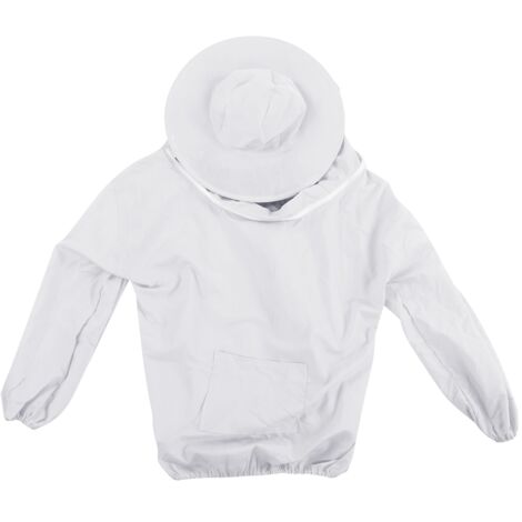 Outdoor Beekeeping Protective Veil Jacket Breathable Bee Suit Beekeeper Supplies AccessoryWhite