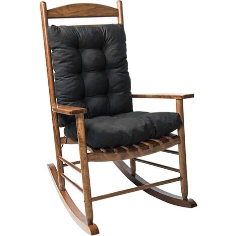Outdoor Bench Cushion Cotton Garden Furniture Love Seat Cushion Terrace Anti-Slip Recliner Chair Back Cushion(Black)