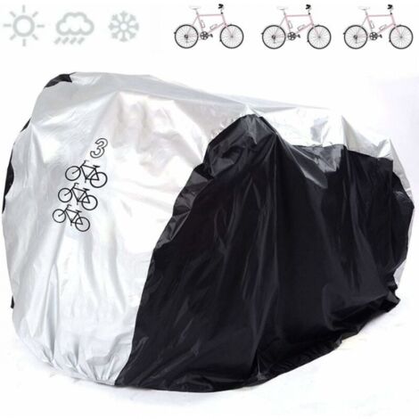 Outdoor Bike Cover Anti-UV Dust Protection Resistant Waterproof Rain for Bike Bicycle Cycle Scooter Cover Road Mountain Waterproof Bike Cover, L (for 3 bikes)