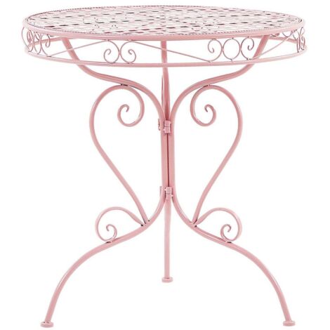 Outdoor Bistrotisch ALBINIA 70 cm 70 cm Metall Rosa