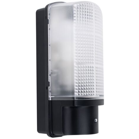 Outdoor Black Plastic IP44 Sensor Bulkhead Security Wall Light
