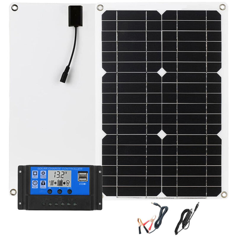 Einemgeld - Chargeur et mainteneur de batterie solaire portable - Panneau solaire - Contrôleur de charge intelligent intégré - Chargeur solaire pour