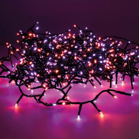 Outdoor blinkende kompakte led girlande lila und orange 19m 750l schwarzes kabel
