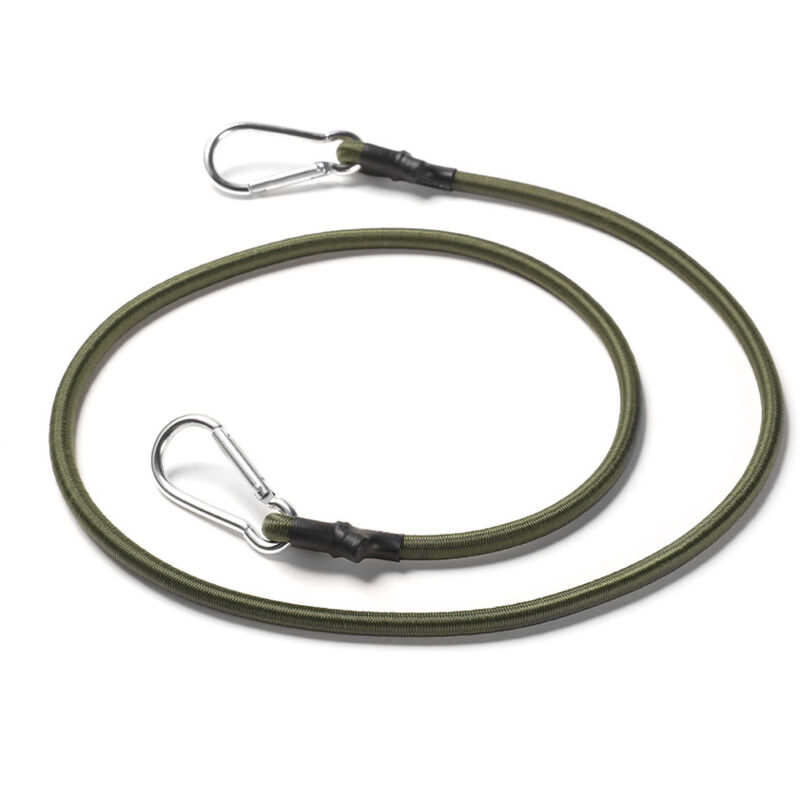 Tinor - Outdoor Bungee Carabiner, 8mm Adjustable Elastic Rope With Carabiner - Bungee Cord For Outdoor Camping Luggage Bike Rack (30cm)