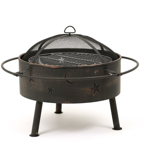 main image of "Outdoor Burner Brazier Fire Pit Bowl with Barbeque Grill - Garden Patio Heater"
