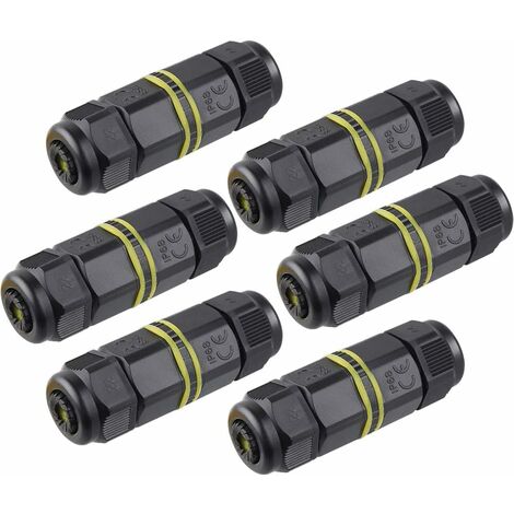 Outdoor Cable Connector for Waterproof Junction Box - 6 Pack Outdoor Sleeve Coupler for IP68 Connector