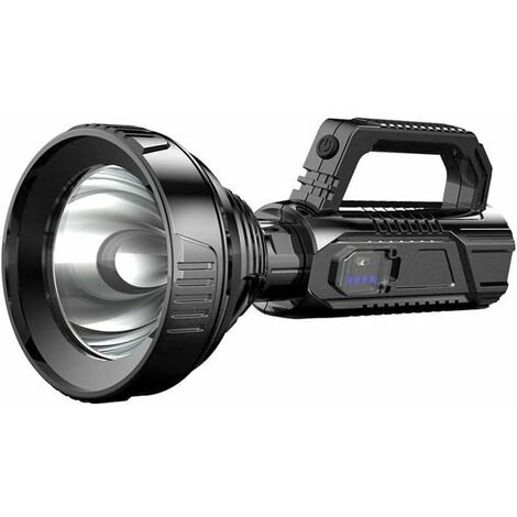 Outdoor Camping Portable Searchlight Waterproof LED Rechargeable Torch, 3 Modes Portable Waterproof Super Bright Powerful Torch for Indoor and Outdoor, Portable LED Searchlight LED Torch