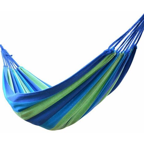 main image of "Outdoor Canvas Hammock Garden Yard Beach Travel Camping Swing Hang Bed with Carry Bag 200x80cm"