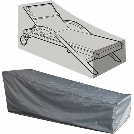 Outdoor Chair Cover Cover Long Slipcover Breathable Waterproof 210D Oxford Fabric for Deck Chair Tarp Sunlounger Sunlounger 200704068cm, Gray