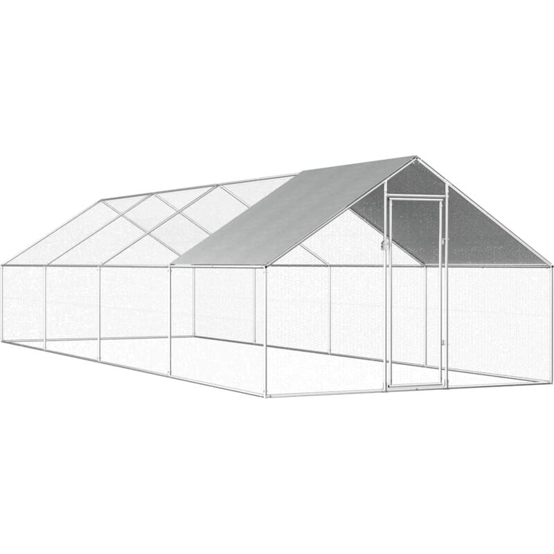 Vidaxl Outdoor Chicken Cage 2.75x8x1.92 M Galvanised Steel
