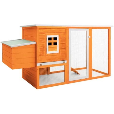 Outdoor Chicken Cage Hen House with 1 Egg Cage Wood vidaXL
