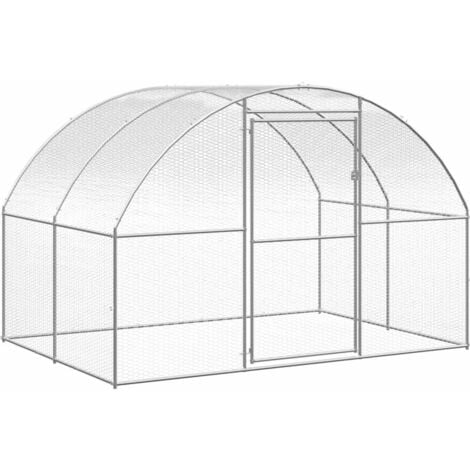 Outdoor Chicken Coop 3x2x2 m Galvanised Steel vidaXL
