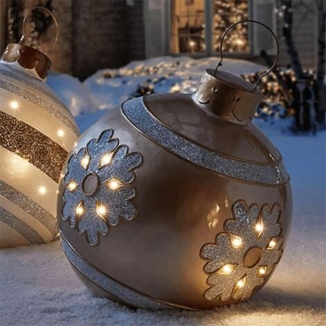 TINOR Outdoor Christmas Decorations Giant Inflatable Christmas Balls 60cm PVC Christmas Decoration Balloons Indoor Outdoor Inflatable Christmas Balls Christmas Balls Decorations，Outdoor Decor - Large Christ