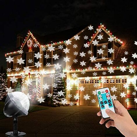 KARTOKNER Outdoor Christmas Projector, Outdoor Led Christmas Projector Snowfall Effect, Snowflake, Waterproof Outdoor Christmas Decoration, Outdoor and Indoor Christmas Lighting