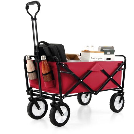 Outdoor Collapsible Folding Utility Wagon Heavy Duty Camping Garden Cart