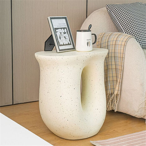 Outdoor Contemporary Lightweight Concrete Accent Side Table