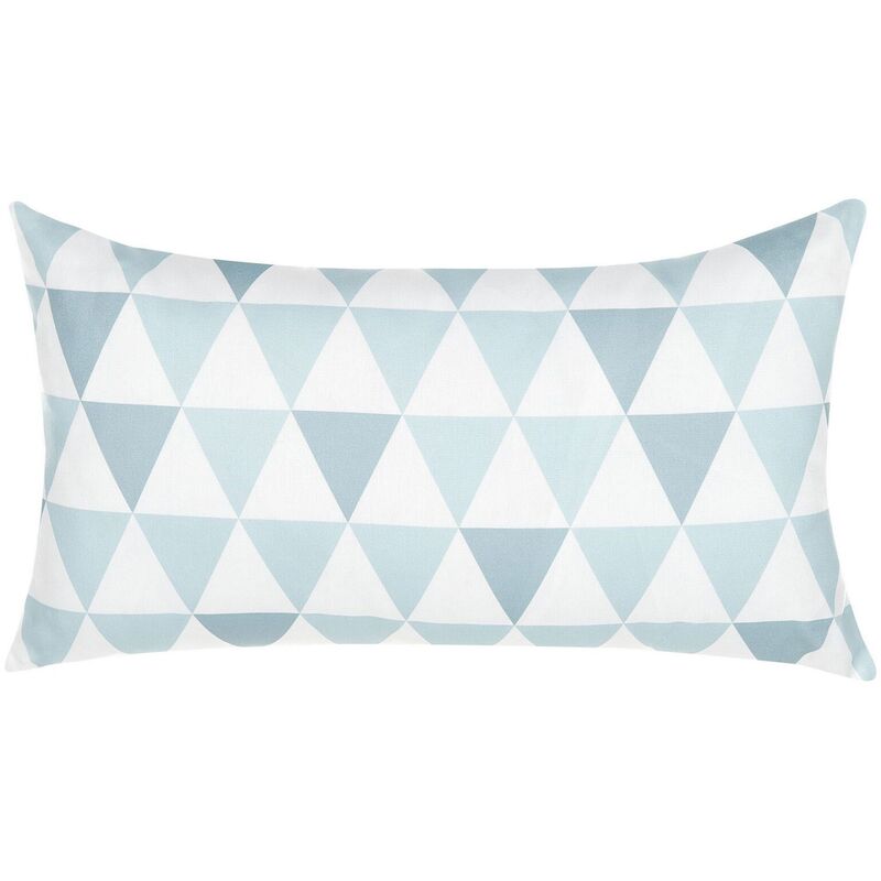 Beliani - Water Resistant Outdoor Garden Pillow Blue with White Geometric Pattern 40 x 70