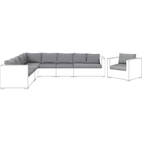 Outdoor Cushion Cover Set XXL Grey