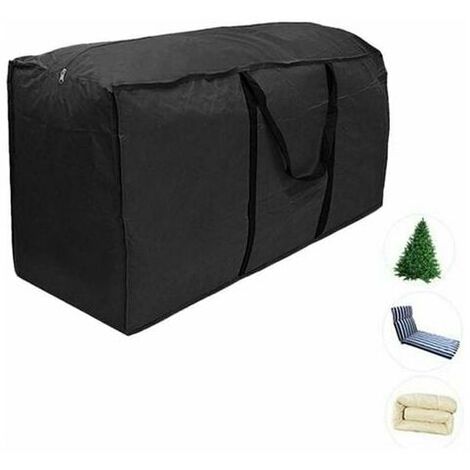 Outdoor Cushion Covers Storage Bag Furniture 210D Water Resistant Garden Patio Seat Duvet Christmas Tree Zipped Protective Cover Storage Carrying Handbag Black (S: 1164751cm)