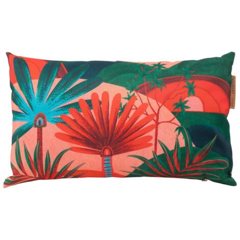 Outdoor-Deko-Kissen Maoria mit Dschungelmotiv 50 x 30cm aus Polyester - Hespéride