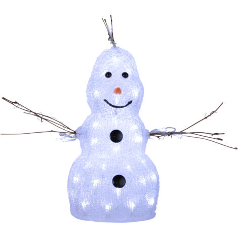 Outdoor Dekoleuchte ,Crystalo', Schneemann, 50 LEDs, Strombetrieb, weißes Licht, H 38cm