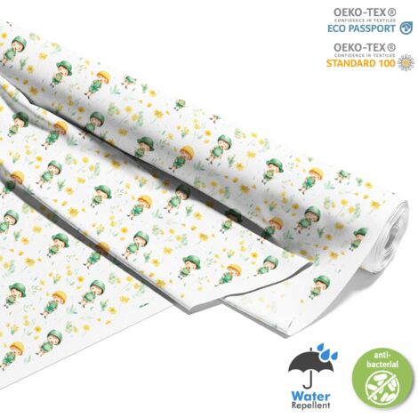 OUTDOOR DEKOSTOFFE OXFORD - Kinder, gelbe Blumen - DX2938