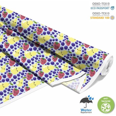 OUTDOOR DEKOSTOFFE OXFORD - Motiv Birnen Erdbeeren Heidelbeeren