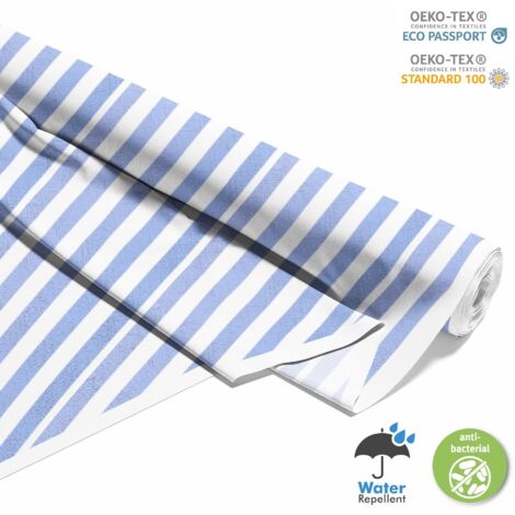 OUTDOOR DEKOSTOFFE OXFORD - Motiv Blaue Streifen