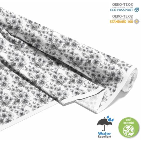 OUTDOOR DEKOSTOFFE OXFORD - Motiv Bleistift Blumen