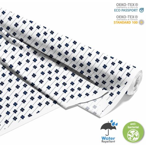 OUTDOOR DEKOSTOFFE OXFORD - Motiv Blumen auf den Linien