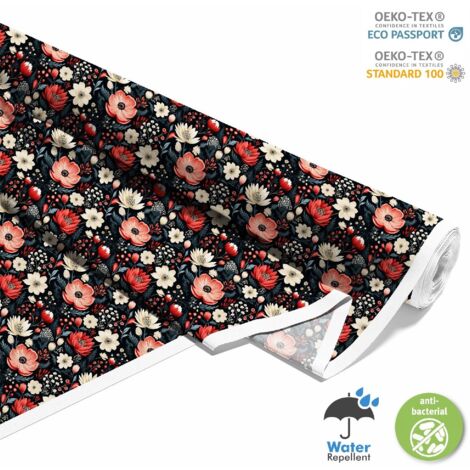 OUTDOOR DEKOSTOFFE OXFORD - Motiv Blumen I DX5216