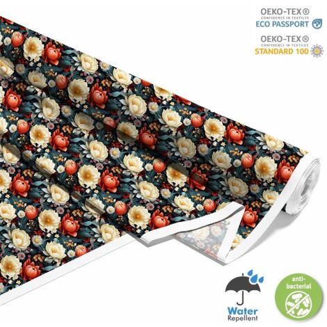 OUTDOOR DEKOSTOFFE OXFORD - Motiv Blumen I DX5290