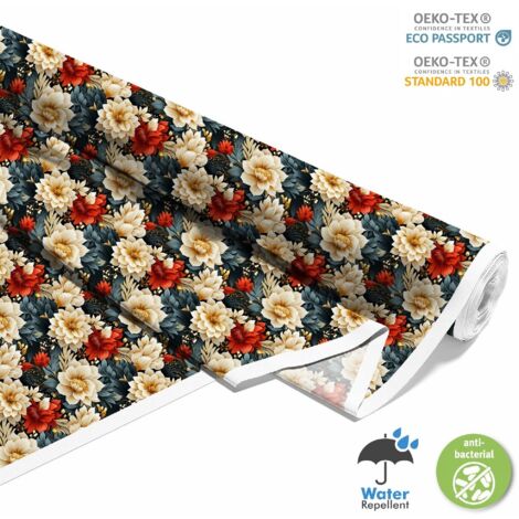 OUTDOOR DEKOSTOFFE OXFORD - Motiv Blumen I DX5344