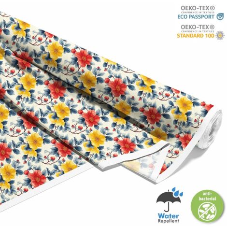 OUTDOOR DEKOSTOFFE OXFORD - Motiv Blumen I DX5354