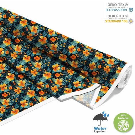 OUTDOOR DEKOSTOFFE OXFORD - Motiv Blumen I DX5403