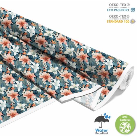 OUTDOOR DEKOSTOFFE OXFORD - Motiv Blumen I DX5452