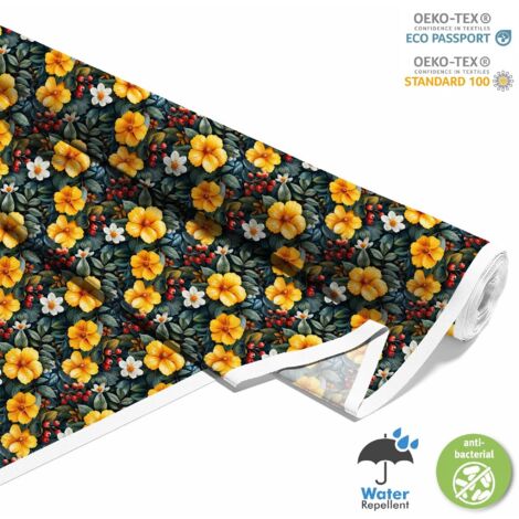 OUTDOOR DEKOSTOFFE OXFORD - Motiv Blumen I DX5558