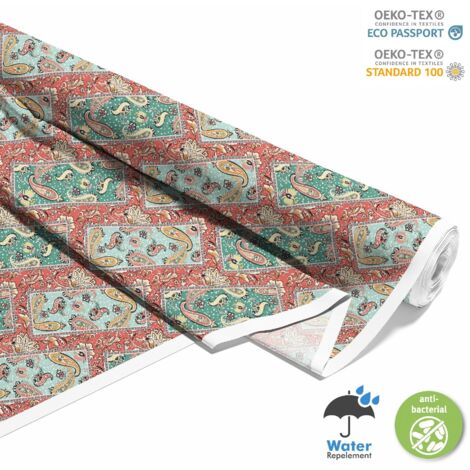 OUTDOOR DEKOSTOFFE OXFORD - Motiv Blumenmuster-Mosaik